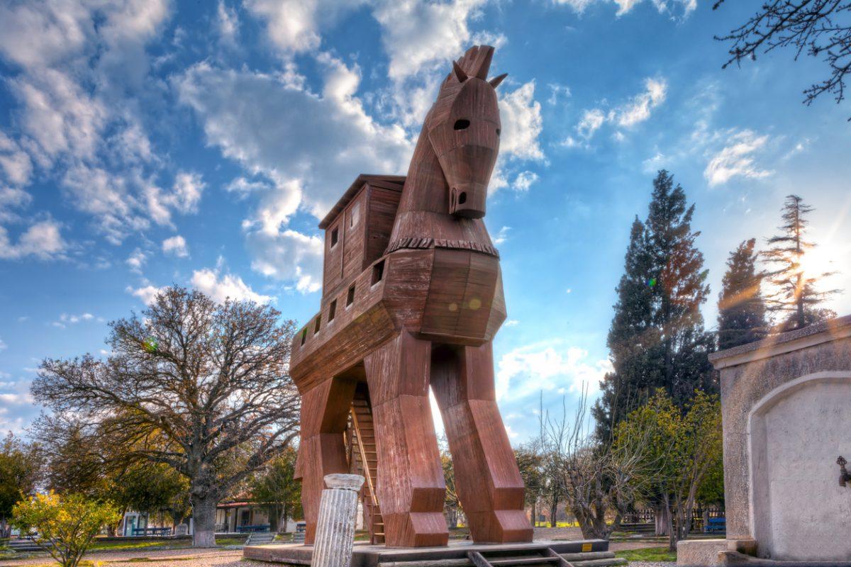 Troy horse imitation in the actual city of Troy in Turkey.
